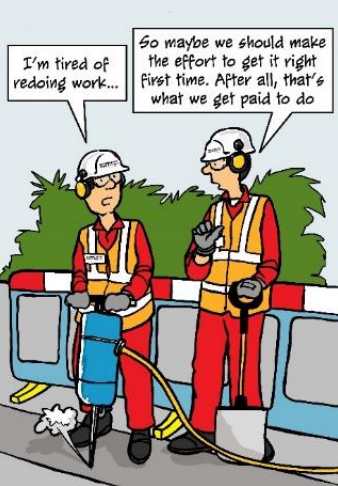 Cartoon of roadworkers