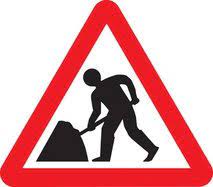 Roadworks warning sign