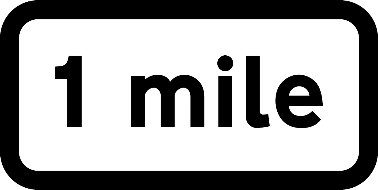 1 mile sign
