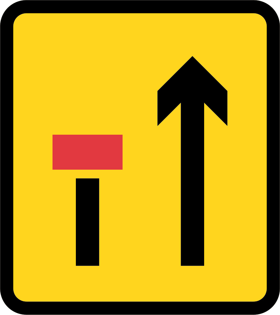 Left lane closed sign