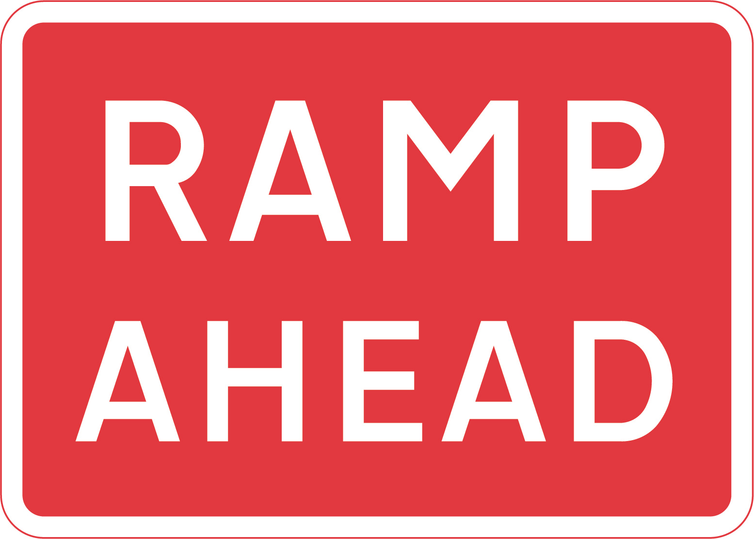 Ramp ahead sign